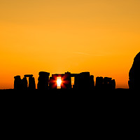 Buy canvas prints of Stonehenge winter sunset 2 by Oxon Images