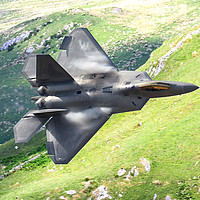 Buy canvas prints of F22 Raptor low level by Oxon Images