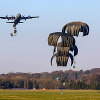 Buy canvas prints of Hercules C130 air drop by Oxon Images