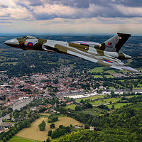 Buy canvas prints of Vulcan XH558 over Henley by Oxon Images