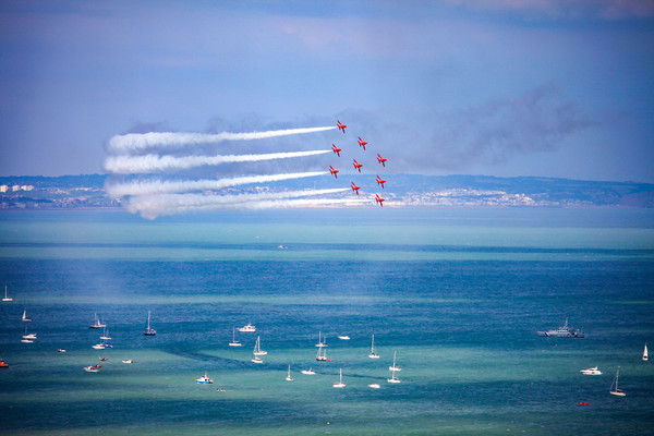 Red Arrows at Eastbourne air show Picture Board by Oxon Images