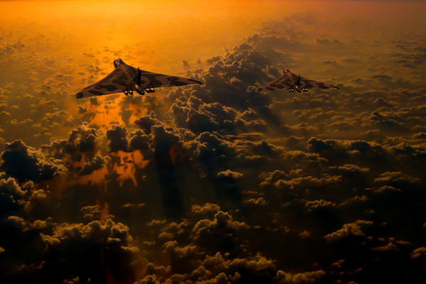 Vulcan bomber sunset Picture Board by Oxon Images