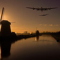 Buy canvas prints of Lancaster bombers and Dutch windmills by Oxon Images