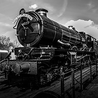 Buy canvas prints of Steam Train Black and White by Oxon Images