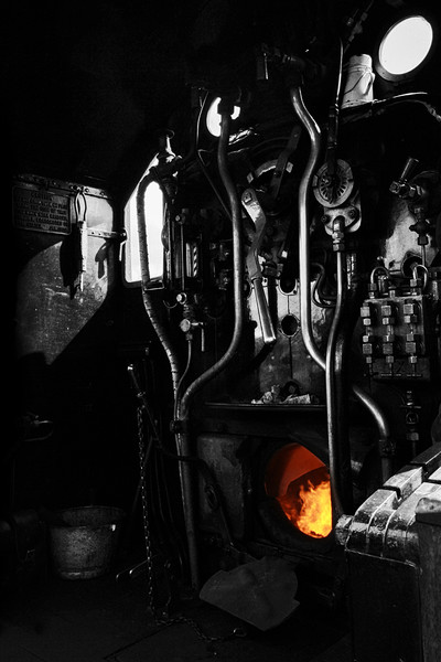 On the steam train footplate Picture Board by Oxon Images