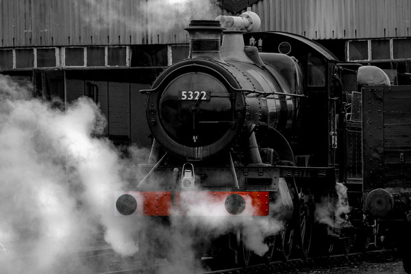 Steam Train selective colour Picture Board by Oxon Images