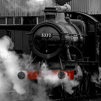 Buy canvas prints of Steam Train selective colour by Oxon Images
