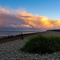 Buy canvas prints of Storm clouds at Winchelsea Beach by Oxon Images