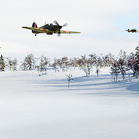 Buy canvas prints of Hawker Hurricanes in the winter by Oxon Images