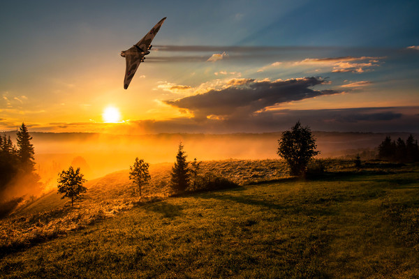 Vulcan Bomber Misty Dawn Picture Board by Oxon Images