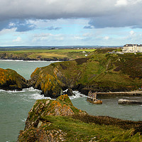 Buy canvas prints of  Mullion Cove from the clifftop by Oxon Images