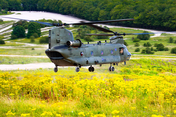 RAF Chinook Salisbury Plain Picture Board by Oxon Images