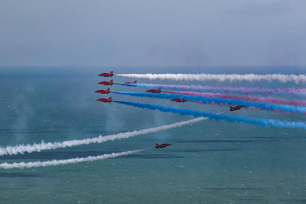Red Arrows Goose Formation at Eastbourne Picture Board by Oxon Images