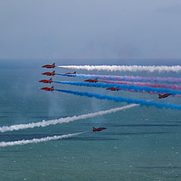 Buy canvas prints of Red Arrows Goose Formation at Eastbourne by Oxon Images