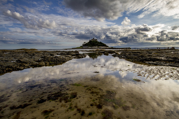 St Michaels Mount relfection Picture Board by Oxon Images