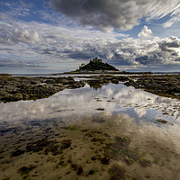 Buy canvas prints of St Michaels Mount relfection by Oxon Images