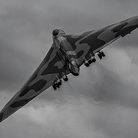 Buy canvas prints of Avro Vulcan XH558 Black and White by Oxon Images