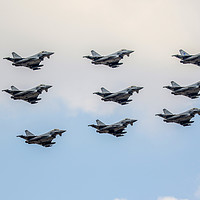 Buy canvas prints of Typhoon 9 ship flypast RIAT 2018 by Oxon Images