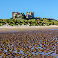 Buy canvas prints of Bamburgh Castle from the Beach by Oxon Images