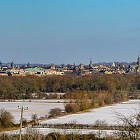 Buy canvas prints of Oxford snow panorama by Oxon Images