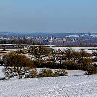 Buy canvas prints of Oxford City in snow by Oxon Images