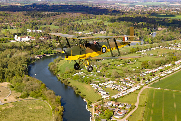 Tiger Moth Over Henley Picture Board by Oxon Images