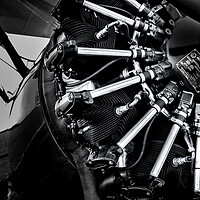 Buy canvas prints of Boeing Stearman Lycoming Radial Engine by Oxon Images