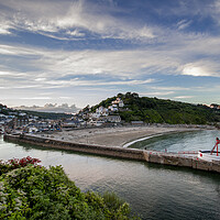 Buy canvas prints of Looe River and Banjo Pier by Oxon Images