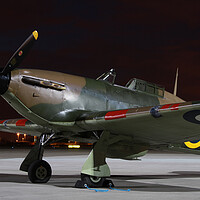 Buy canvas prints of Hawker Hurricane at Night by Oxon Images