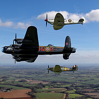 Buy canvas prints of Lancaster Spitfire and Hurricane by Oxon Images