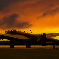 Buy canvas prints of Lancaster Bomber Sunset by Oxon Images