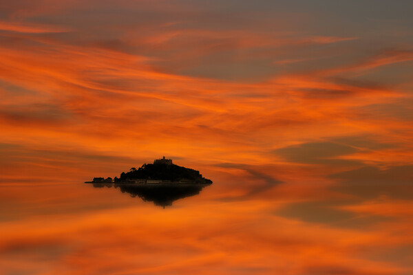 St Michaels Mount reflected Picture Board by Oxon Images