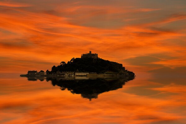 St Michaels Mount reflected 2 Picture Board by Oxon Images