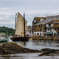 Buy canvas prints of Looe Lugger Making Sail by Oxon Images
