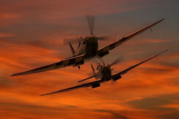 Spitfire Sunrise Picture Board by Oxon Images