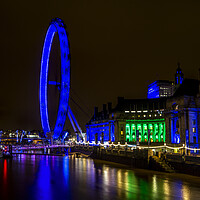 Buy canvas prints of London Eye and the Thames by Oxon Images