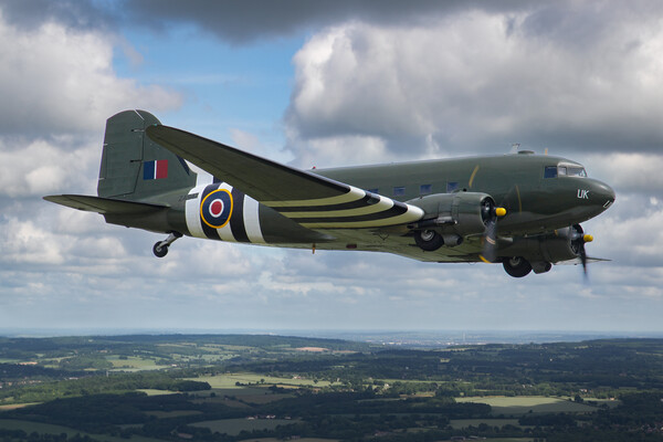BBMF Dakota Over The Chilterns Picture Board by Oxon Images