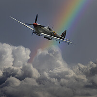Buy canvas prints of A Storm Behind The Spitfire by Oxon Images