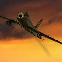 Buy canvas prints of F86a Sabre Sunset by Oxon Images