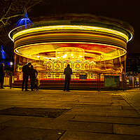 Buy canvas prints of London Carousel At Night by Oxon Images
