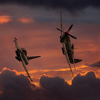 Buy canvas prints of Spitfire And Typhoon by Oxon Images