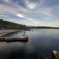 Buy canvas prints of Looe Beach and Pier by Oxon Images