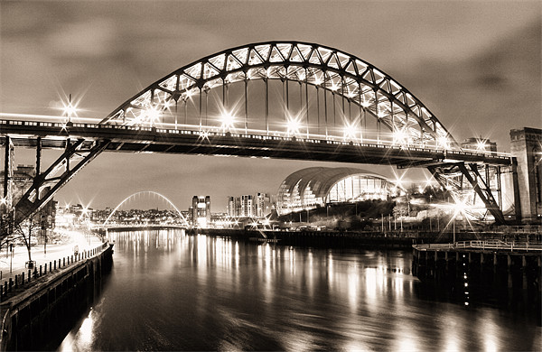 The Bright Lights of Newcastle Upon Tyne Framed Print by Toon Photography