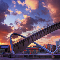 Buy canvas prints of  The Millennium Bridge, Sunset. by Toon Photography
