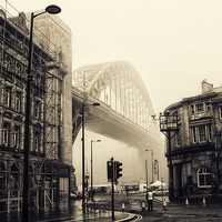 Buy canvas prints of  Sepia Fog on the Tyne by Toon Photography