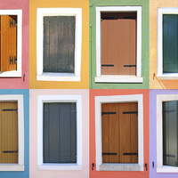 Buy canvas prints of  Burano Windows by Toon Photography