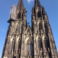 Buy canvas prints of The twin towers of Cologne Cathedral being renovat by Heather Gale