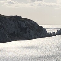 Buy canvas prints of Jagged Rocks - The Needles on the Isle of Wight by Heather Gale