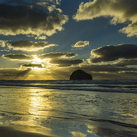 Buy canvas prints of Sunset at Trebarwith Strand by David Wilkins