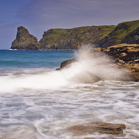 Buy canvas prints of Barras Nose Bossiney Cornwall by David Wilkins